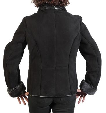 SL1260 - Ladies Black  Short  Sheepskin Jacket
